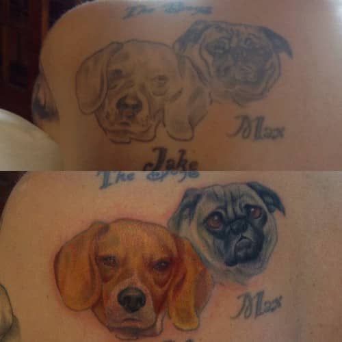 tattoo by Starr, redo old dog portraits